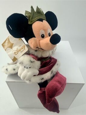 Disney Black, Peach, White, Gold & Burgundy Mickey Mouse Plush King
